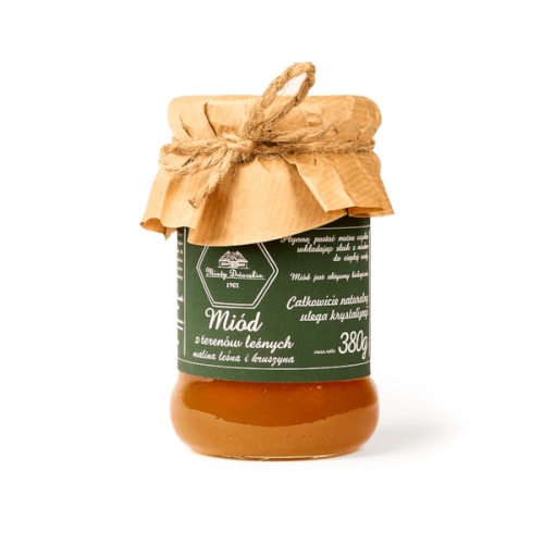 Miód leśny malina z kruszyną 380g Miody Dworskie