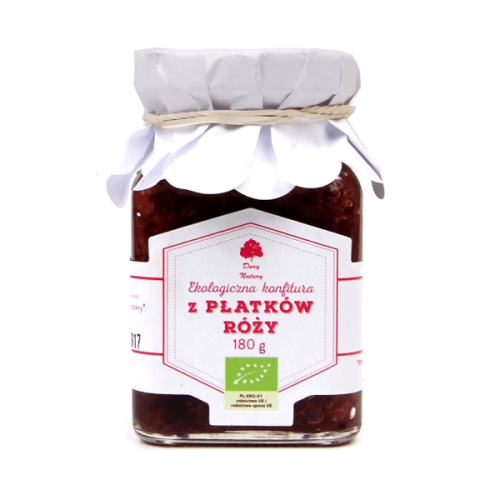 Ekologiczna konfitura z płatków róży 180g Dary Natury