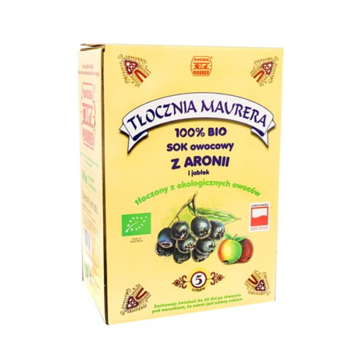Sok owocowy z aronii i jabłek 100% bio 5l tłocznia maurera